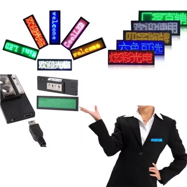 Cheap Price Programmable Display Badge Tag APP Control Text Message Flashing Digital Led Name Tag Led Name Plate