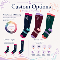 Chaussettes d'équitation longues pour femmes, personnalisables, en coton écologique respirant, pour l'automne, avec couleurs sur mesure