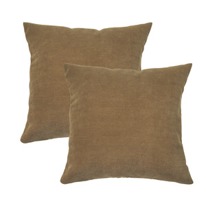 Housses de coussin marron 18x18 pouces, lot de 2, douces, style farmhouse, en chenille <span class=keywords><strong>double</strong></span> face, pour canapé, décoration intérieure - Product Image 1