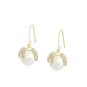 S00096744 xuping jewelry Atmospheric and elegant decoration trend ear jewelry 14K gold color pearl earrings
