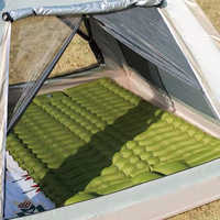 Matelas Gonflable à Pompe à Pied Plus Large Plus Épais Plus Long Léger 9 cm d'Épaisseur Tapis de Couchage Double en TPU pour Extérieur Tapis de Camping