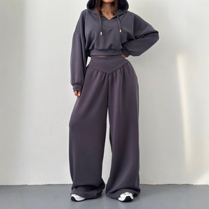 PASUXI Conjunto Deportivo <span class=keywords><strong>de</strong></span> Alta Calidad <span class=keywords><strong>de</strong></span> 2 Piezas, Sudadera Corta con Capucha y <span class=keywords><strong>Pantalones</strong></span> Jogger <span class=keywords><strong>de</strong></span> Cintura Alta, Fabricante <span class=keywords><strong>de</strong></span> Conjuntos Deportivos <span class=keywords><strong>para</strong></span> <span class=keywords><strong>Mujer</strong></span> - Product Image 2