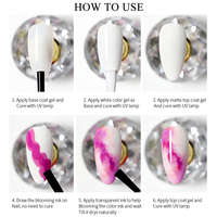 Gel transparent effet blooming 15 ml, longue tenue, vernis à ongles UV, effet soak-off