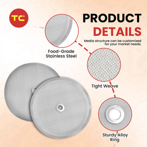Filtro de Prensa Francesa Reutilizable de 4 Pulgadas, Acero Inoxidable 304, Compatible con Cafeteras <span class=keywords><strong>Bodum</strong></span> - Product Image 3