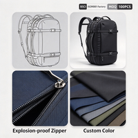 Sac à dos Oxford 40L-50L extensible avec fermeture éclair anti-explosion pour les voyages en avion, OEM ODM, couleur personnalisée, BSCI ISO9001