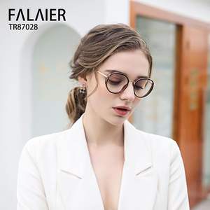 Gafas redondas de montura completa Falaier TR90 con lentes anti-luz azul, gafas unisex para un aspecto natural - Product Image 4