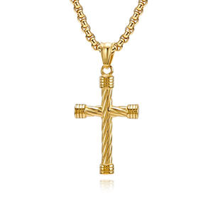 Stainless Steel <b>Cross</b> Necklace For Men Zinc Alloy Pendant Street Style Gift Jewelry - Product Image 5