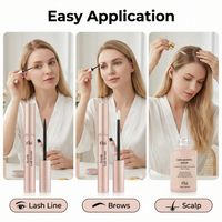 Lot de Sérums Liquides Fortifiants pour Cils et Sourcils à Base de Plantes, Formule Végétarienne à Croissance Rapide, Marque Privée, pour une Croissance Douce des Cheveux
