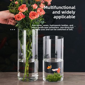 Jarrón Transparente de Plástico PET, Apto para Plantas Hidropónicas, Recipientes Cilíndricos para Flores y Macetas de Floristería - Product Image 5