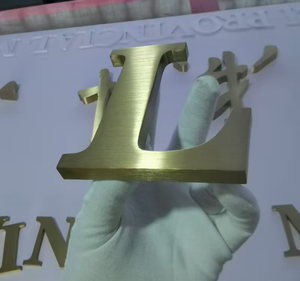 ตัวอักษรโลหะ 3 มิติ สีทอง ขัดเงา สแตนเลส สำหรับป้ายธุรกิจ แบรนด์ ป้ายโฆษณาติดผนัง บริษัทรถยนต์ ป้ายบอกทิศทาง ตกแต่ง - Product Image 2