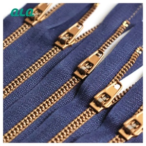 Dents pour jean fermeture éclair avec fermeture éclair <span class=keywords><strong>Vislon</strong></span> doré plastique 5 # fermeture éclair mode fermeture éclair magnétique en nylon pour vêtements résine or - Product Image 4