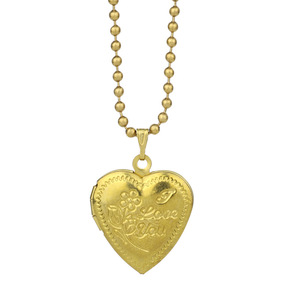 Bijoux Vintage à la mode unisexe en laiton brut pendentif à breloque collier fleur coeur Photo médaillon collier pour Couple famille cadeaux - Product Image 2