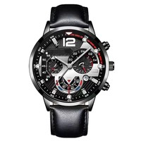 Ensemble Montre et Bracelet Homme Business Décontracté Classique avec Calendrier, Montre à Quartz pour Homme à Pointeur Lumineux et Calendrier Simple