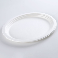 Assiettes jetables en bagasse de canne à sucre sans PFAS, compostables, résistantes au micro-ondes, au lave-vaisselle et à l'eau, pour la restauration, les plats à emporter et les mariages