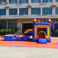 Château gonflable commercial avec toboggan pour enfants, combo gonflable, aire de jeux, château de saut avec toboggan