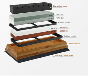 Profesional <span class=keywords><strong>Whetstone</strong></span> 2-lado arena cuchillo afilador 400/<span class=keywords><strong>1000</strong></span> grano 3000/8000 piedra de afilar con bambú base - Product Image 4