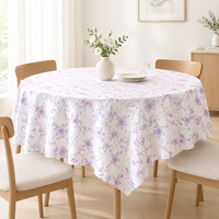 Nappe de table en PEVA non tissé, motif floral violet, imperméable, pour salle à manger