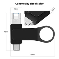 Ventas de fábrica de alta velocidad 3 en 1 3,0 OTG Metal USB Flash Drive Compatible con iPhone iPad PC