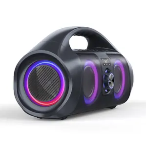 Bluetooth Tahan Air Luar Ruangan Nirkabel Super F9 Bass Speaker Subwoofer Portabel dengan Cahaya Warna-warni dan Layar LED Digital