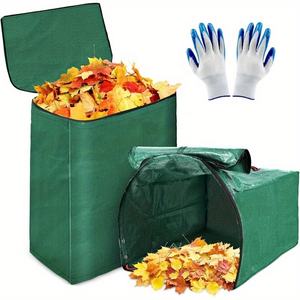 Sac à ordures de <span class=keywords><strong>jardin</strong></span> pliable robuste de 53 gallons avec couvercle et gants-Grand sac de poubelle de <span class=keywords><strong>jardin</strong></span> vert - Product Image 1