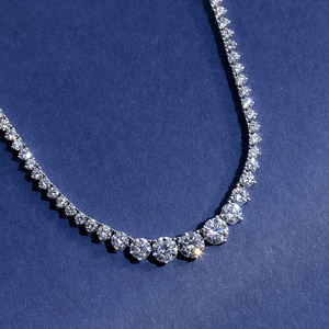 时尚珠宝 <span class=keywords><strong>MSN</strong></span>-858 39 厘米 14k 金精美项链 圆形切割实验室培育钻石网球链项链 - Product Image 1