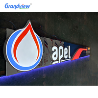 Letrero Publicitario para Gasolinera con Iluminación LED, Marquesina, Logotipo 3D en ACP, Marquesina para Gasolinera con Pantalla