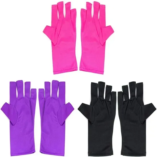 Half Finger Stretchy Nail Shield Girls Protect Hands UV Sun Gloves From UV Light Lamp Dryer
