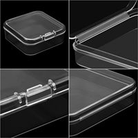 Petite boîte de rangement en plastique transparent Conteneurs en plastique avec couvercle à charnière Mini boîtes de baignoire pour pilules Perles Bijoux Artisanat Articles