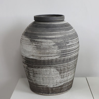Ensemble de trois pièces en grès noir et blanc articles de maison de luxe de style Wabi-sabi vase en céramique pour la décoration intérieure Offre Spéciale