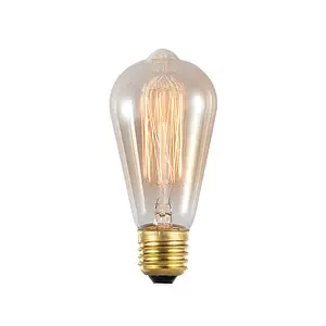 Ampoule rétro E27 220V 40W A60 ST58 ST64 T10 T45 T185 G80 G95 Filament Vintage Ampoule Incandescente Spirale Tungstène Lampe