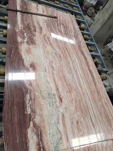 Lastra di Marmo Rosso Multicolore con Venature Bianche, Grigie e Verdi, per Pareti Decorative e Pavimenti di Lusso - Product Image 4
