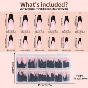 120 Uds. Prensa de Ballet Rosa francés en las <span class=keywords><strong>uñas</strong></span> blanco rosa negro diseño de punta de <span class=keywords><strong>uñas</strong></span> Ballet largo con decoración de <span class=keywords><strong>uñas</strong></span> postizas falsas - Product Image 6