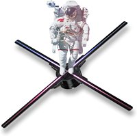 Proyector Holográfico de Piso 3D de 100 cm, Ventilador Holográfico 3D LED de Gran Tamaño para Tiendas, Bares, Halloween