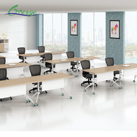 Table de conférence pliante en promotion, bureau informatique simple en métal et bois pour une personne, idéale pour l'étude ou le bureau