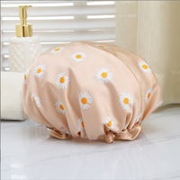Grand bonnet de douche réutilisable à deux couches pour femmes imperméable pour tous les types de cheveux-Tresses longues bouclées droites