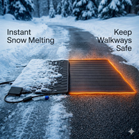 Tapis chauffant pour la fonte de la neige en extérieur avec câble chauffant |   Préparez la glace instantanément avec Plug & Melt |   Compatible 110V/220V |   Approvisionnement direct d'usine
