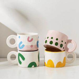 High Aesthetic Western Cartoon Porcelain Coffee Tea Mug Underglaze Colored Dishwasher Microwave Safe Reusable Customizable - Product Image 5