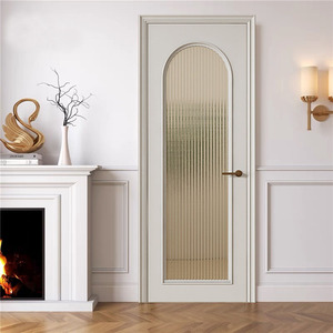 Porte francesi in legno massello personalizzate per interni moderni per ingresso principale anteriore stile Porte residenziali per camera da letto e Hotel - Product Image 1