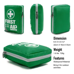 DIN13157 Kit de premiers soins étanche vert Durable avec fournitures médicales d'urgence pour camping de randonnée à domicile en plein air