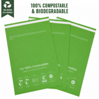 Sacs d'expédition biodégradables en amidon de maïs avec bandes adhésives doubles personnalisées, enveloppes postales compostables pour vêtements (ML43)