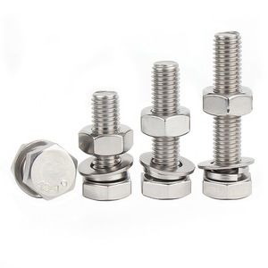 Bán buôn Fastener din933 Hex Bolt M8 M10 thép không gỉ A2 hình lục giác bu lông với Nut và máy giặt