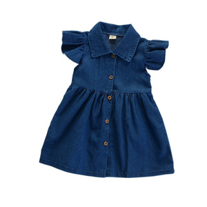 Robes et jupes en jean respirantes pour bébés filles, longueur genou, style plage - Product Image 1