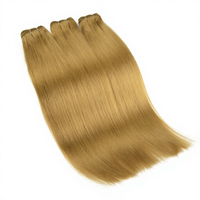 Extensions de cheveux naturels Remy brésiliens blond miel couleur 27, lisses, double trame, 26 pouces