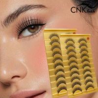 Wispy Q2-04 C pour extensions de cils synthétiques 3D faites à la main, réutilisables, en bande complète, avec boîte