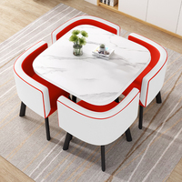 Moderne Luxuriöse Kleine Runde Marmor-Landhausstil Outdoor-Küche Restaurant-Möbel Esstische und Stuhl-Sets