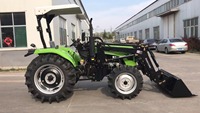 Dijual traktor roda pertanian traktor Mini 60hp 4wd dengan ujung depan pemuat sekop backhoe