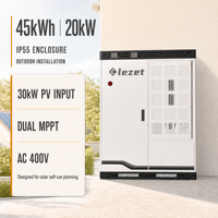 Armoire de stockage d'énergie domestique LiFePO4 45 kWh 20 kW avec protection AFCI contre les arcs électriques et arrêt rapide, double isolation de sécurité, IP55