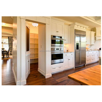 Porte de garde-manger en bois massif à cadre dissimulé avec porte vitrée miroir, porte bibliothèque escamotable pour maison
