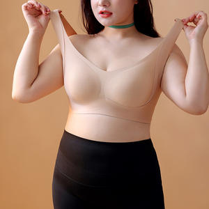 Soutiens-gorge sans couture, soutien-gorge super grande taille, soutien-gorge respirant et fin, soutien-gorge sans armatures pour femmes rondes, soutien-gorge sans couture, culottes - Product Image 3