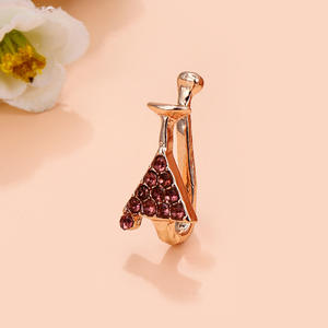 เครื่องประดับใบหน้าและจมูกสำหรับผู้หญิง,คลิปติดหน้าเครื่องประดับ CZ เพชร<span class=keywords><strong>พลอย</strong></span>ลูกบาศก์อัญมณี Faux ห้อยจมูกผีเสื้อแบบไม่เจาะ - Product Image 5